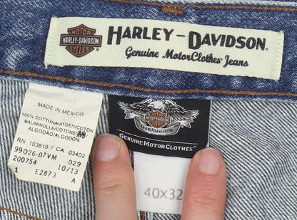 Harley-Davidson Men’s Blue Straight Fit Denim Jeans 40x32
