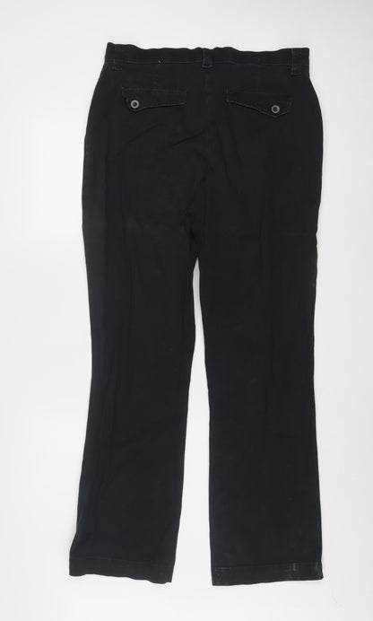 Lee Women’s Black Comfort Waist Regular Fit Cotton Trousers Size 14