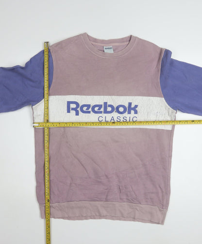 Reebok Classic Women's Purple Colourblock Cotton Sweatshirt Size S