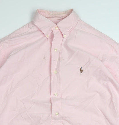 Ralph Lauren Men's Pink Cotton Oxford Button-Up Shirt 15.5 Classic Fit