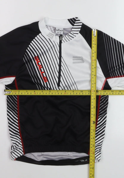 Bulls Boys Black Cycling Jersey 1/4 Zip Short Sleeve Size 140