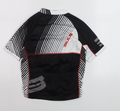 Bulls Boys Black Cycling Jersey 1/4 Zip Short Sleeve Size 140