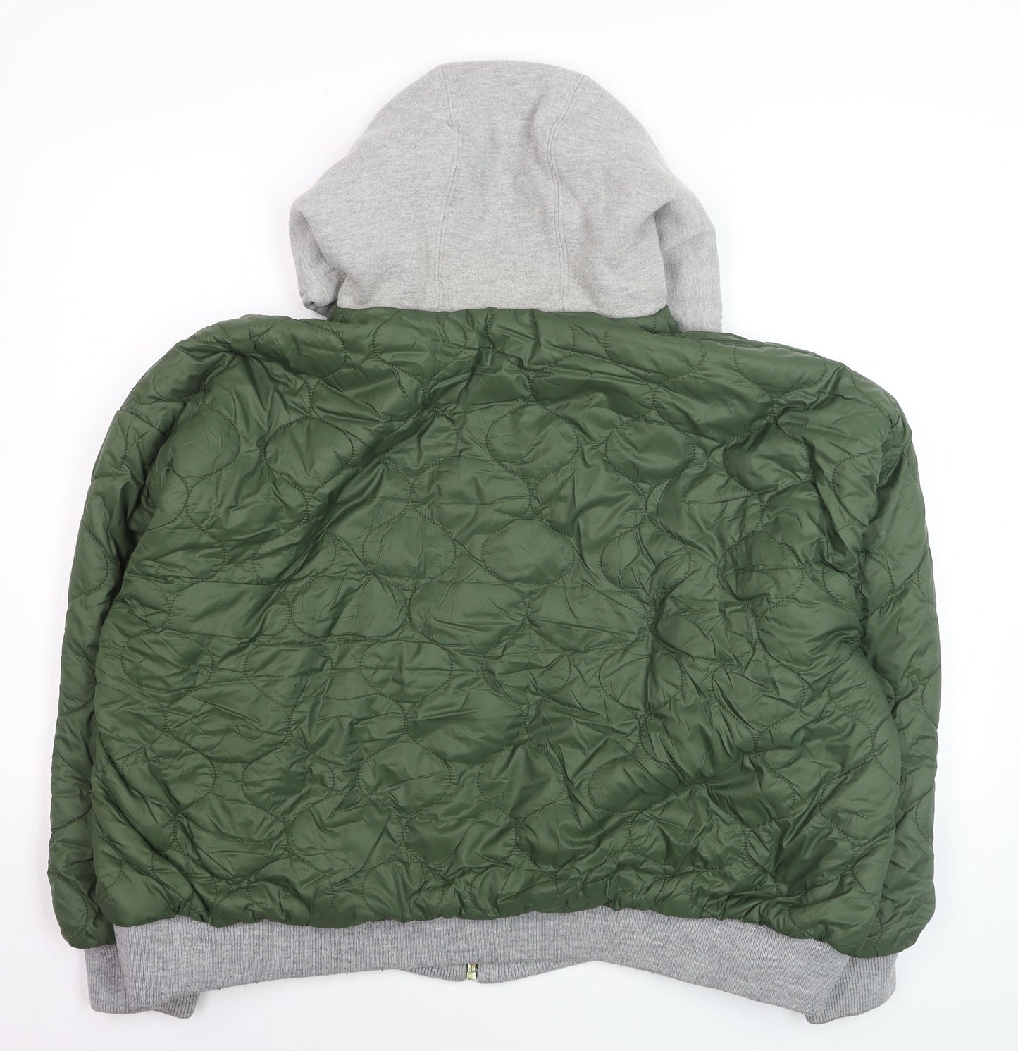 GAP Men’s Green Quilted Bomber Jacket 2XL Hooded Polyester