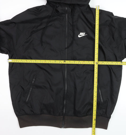 Nike Men's Black M Hooded Windbreaker Jacket