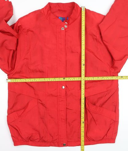 C&A Womens Red Silk Lightweight Casual Jacket Size 16