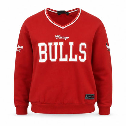 NBA Chicago Bulls Red Sweatshirt Women 2XS Crew Neck Pullover Logo