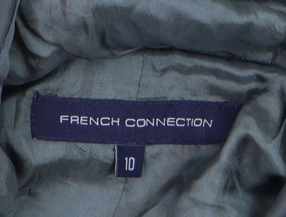 French Connection Women’s Green Fur Trim Hooded Parka Coat Size 10