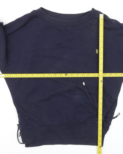River Island Womens Navy Blue Pullover Sweatshirt S Drawstring Hem