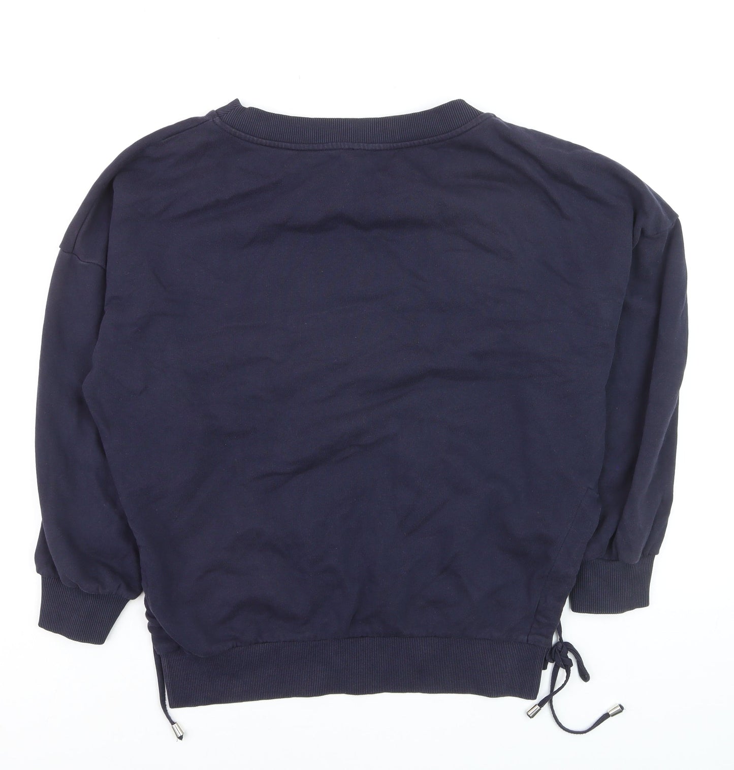 River Island Womens Navy Blue Pullover Sweatshirt S Drawstring Hem