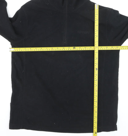 Campri Mens Black Fleece 1/4 Zip Pullover Sweatshirt L
