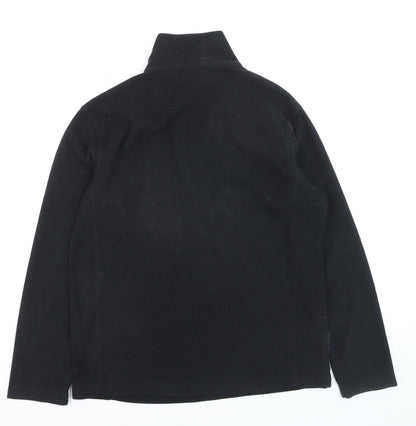 Campri Mens Black Fleece 1/4 Zip Pullover Sweatshirt L