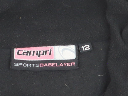 Campri Mens Black Fleece 1/4 Zip Pullover Sweatshirt L