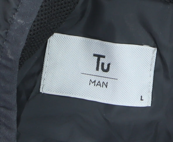 Tu Men's Black L Windbreaker Hooded Lightweight Jacket