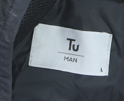 Tu Men's Black L Windbreaker Hooded Lightweight Jacket