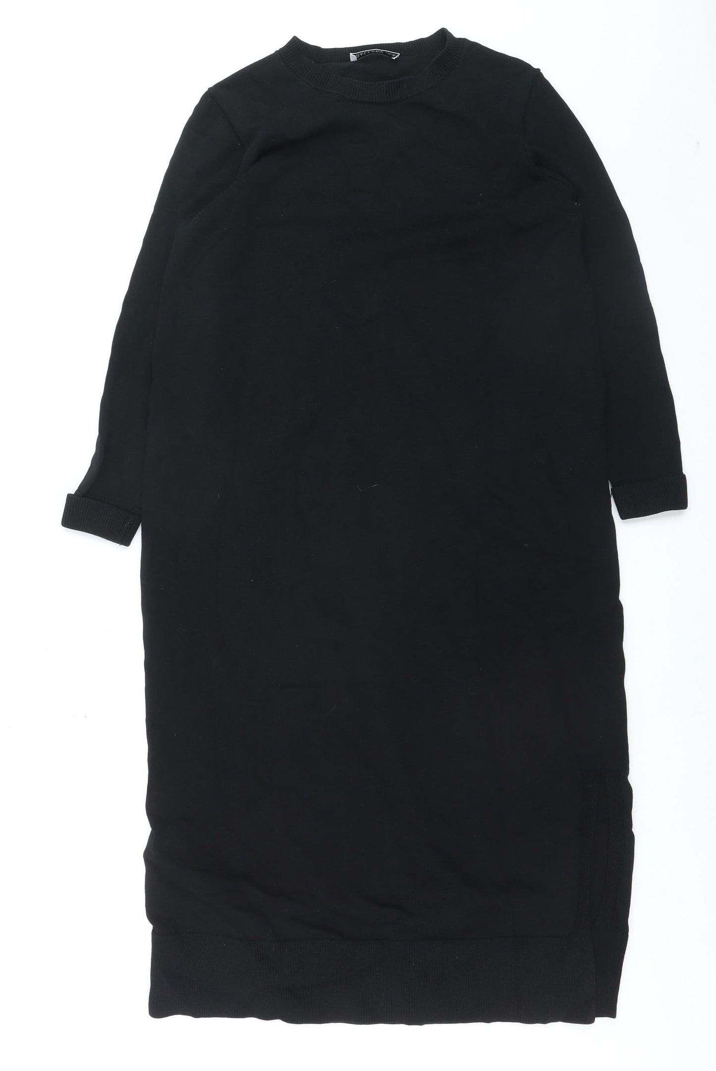 Gallery Women's Black Knit Midi Sweater Dress Size 12