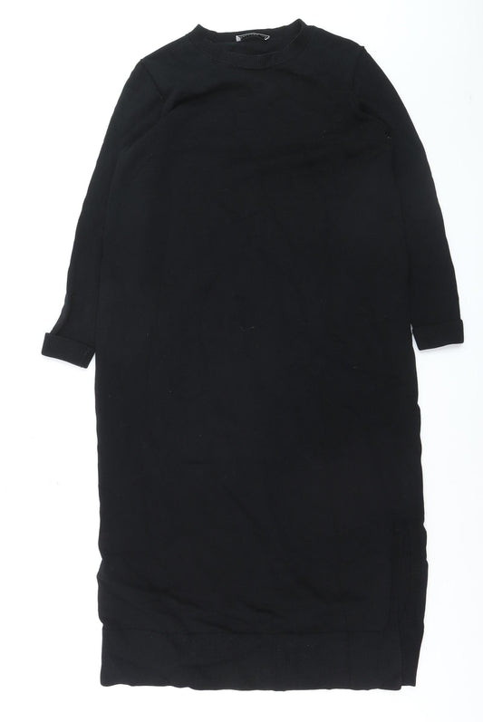 Gallery Women's Black Knit Midi Sweater Dress Size 12