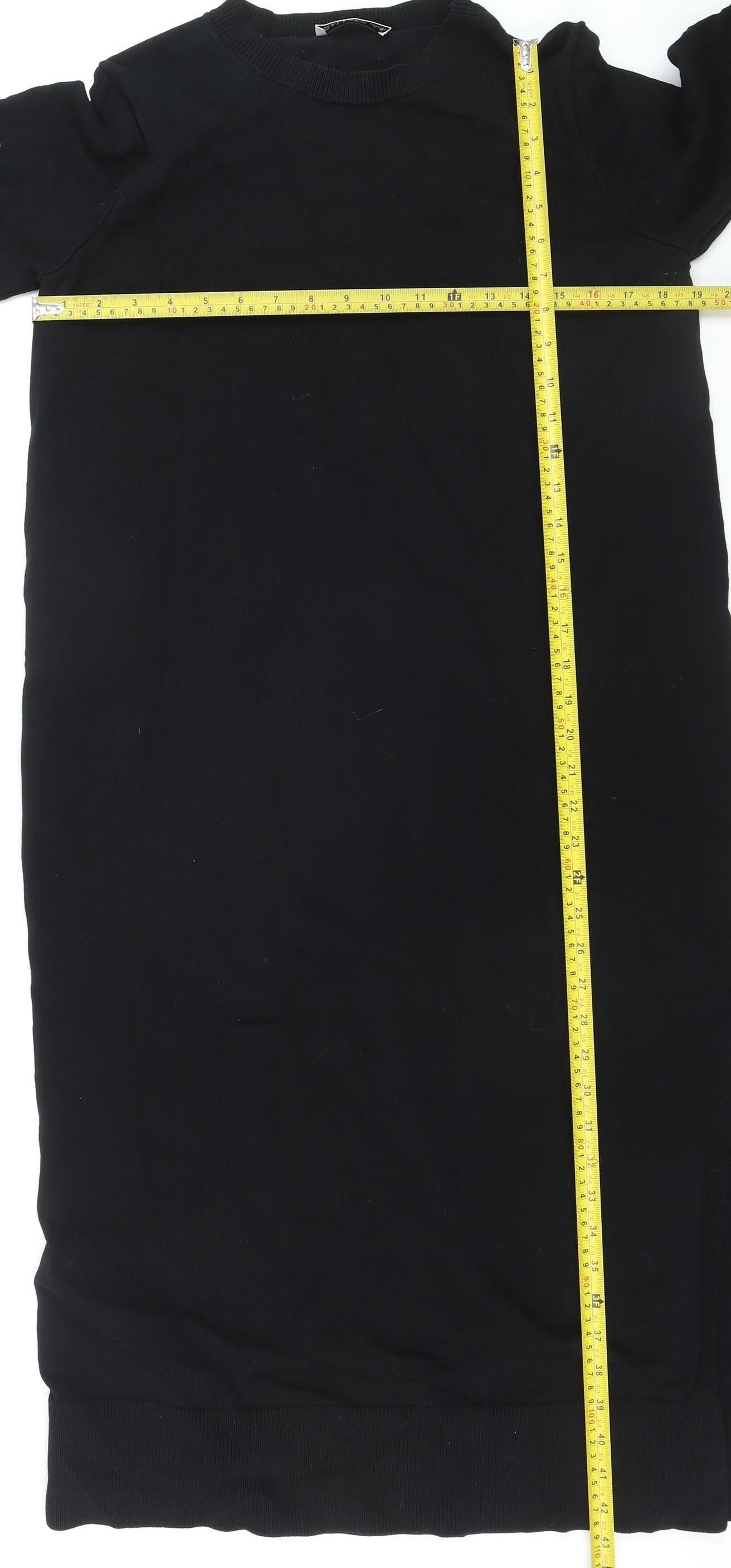 Gallery Women's Black Knit Midi Sweater Dress Size 12