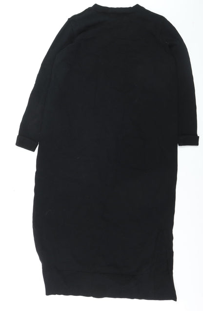 Gallery Women's Black Knit Midi Sweater Dress Size 12