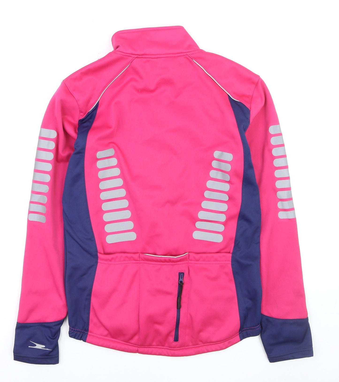 Crane Womens Pink Polyester Track Jacket Size 12 Cycling Reflective