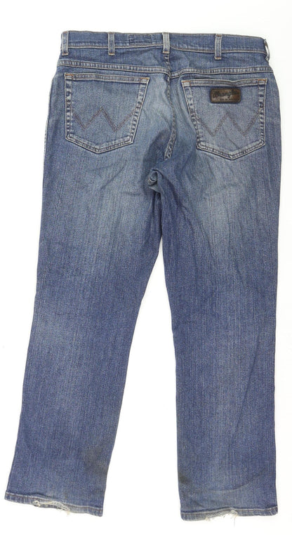 Wrangler Men's Blue Straight Denim Jeans W36 L30 Texas Stretch