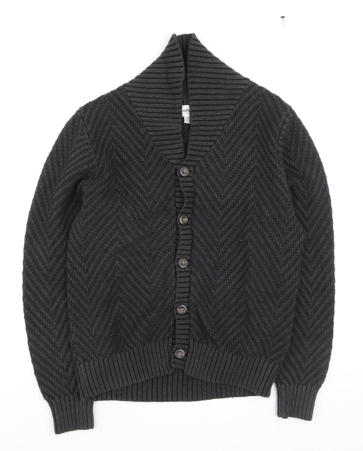 Goodfellow & Co Men’s Grey Herringbone Knit Button Cardigan M