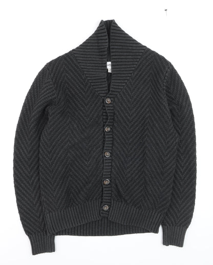 Goodfellow & Co Men’s Grey Herringbone Knit Button Cardigan M