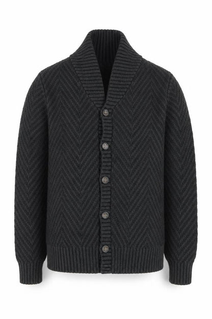 Goodfellow & Co Men’s Grey Herringbone Knit Button Cardigan M