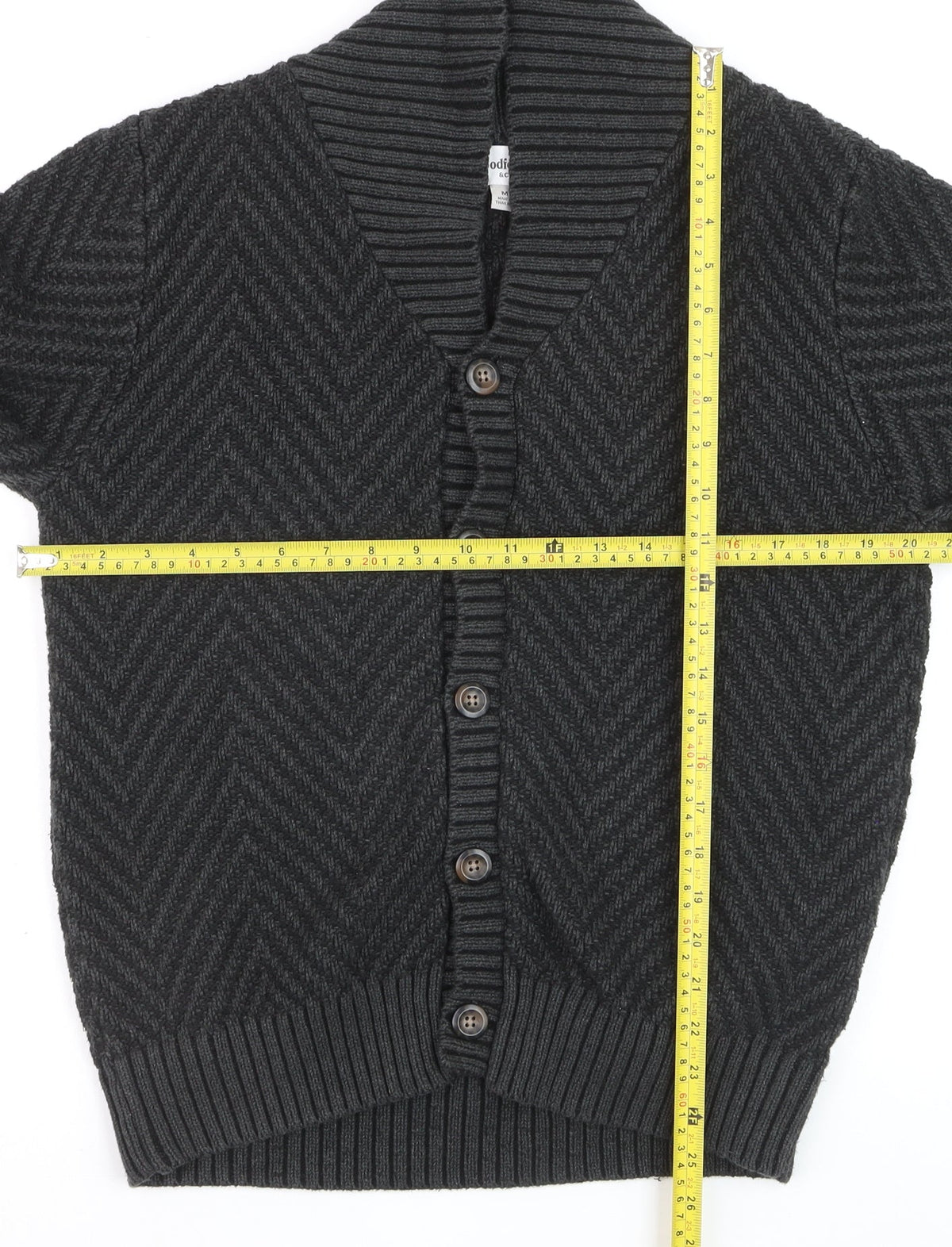 Goodfellow & Co Men’s Grey Herringbone Knit Button Cardigan M