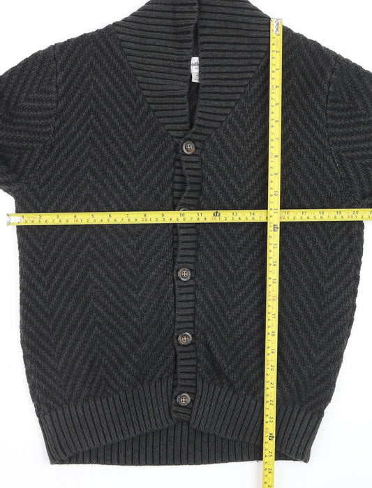 Goodfellow & Co Men’s Grey Herringbone Knit Button Cardigan M