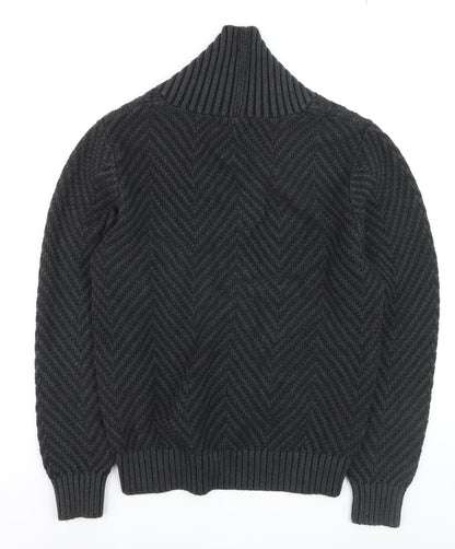 Goodfellow & Co Men’s Grey Herringbone Knit Button Cardigan M