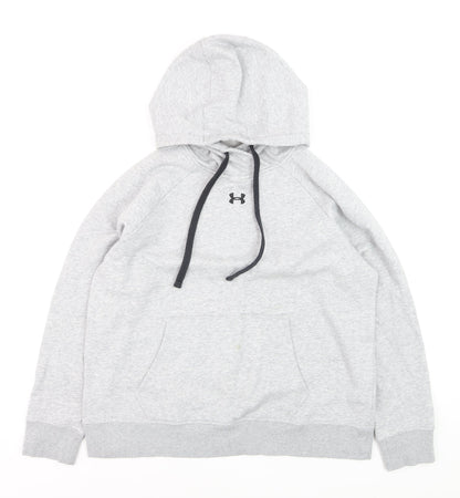 Under Armour Mens Grey Pullover Hoodie Size L Relaxed Fit Sportswear
