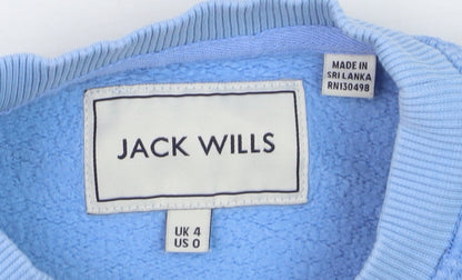 Jack Wills Boys Blue Cotton Pullover Jumper Size 4 Crew Neck Casual