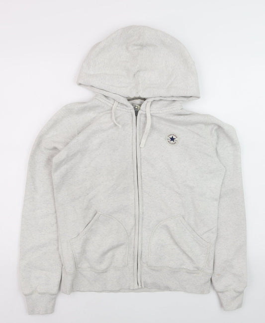 Converse Boys Grey Full Zip Hoodie Size M 10-11 Years Cotton Blend