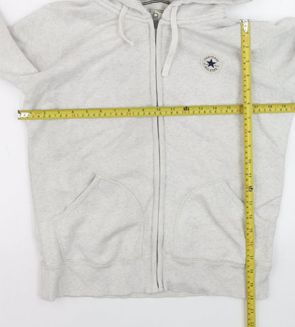 Converse Boys Grey Full Zip Hoodie Size M 10-11 Years Cotton Blend