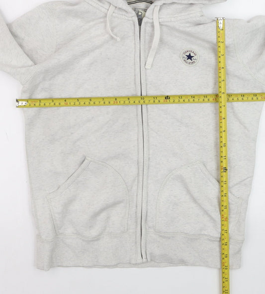 Converse Boys Grey Full Zip Hoodie Size M 10-11 Years Cotton Blend