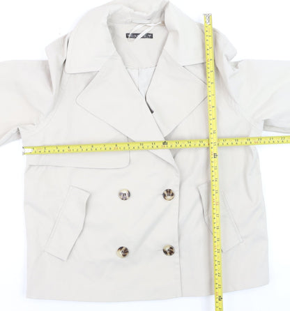 Dunnes Women’s Beige Short Trench Coat Size S Classic Style