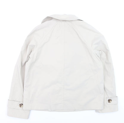 Dunnes Women’s Beige Short Trench Coat Size S Classic Style