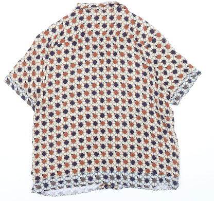 Hammond & Co Men's Multicoloured Geometric Button-Up Shirt XL