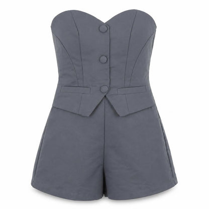 Forever 21 Women’s Grey Strapless Jumpsuit XS Polyester Playsuit
