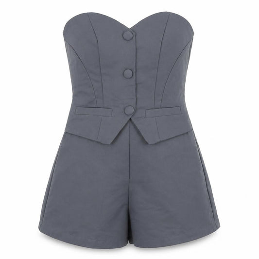 Forever 21 Women’s Grey Strapless Jumpsuit XS Polyester Playsuit
