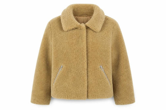 Pimkie Women's Beige Fleece Bomber Jacket Size Small