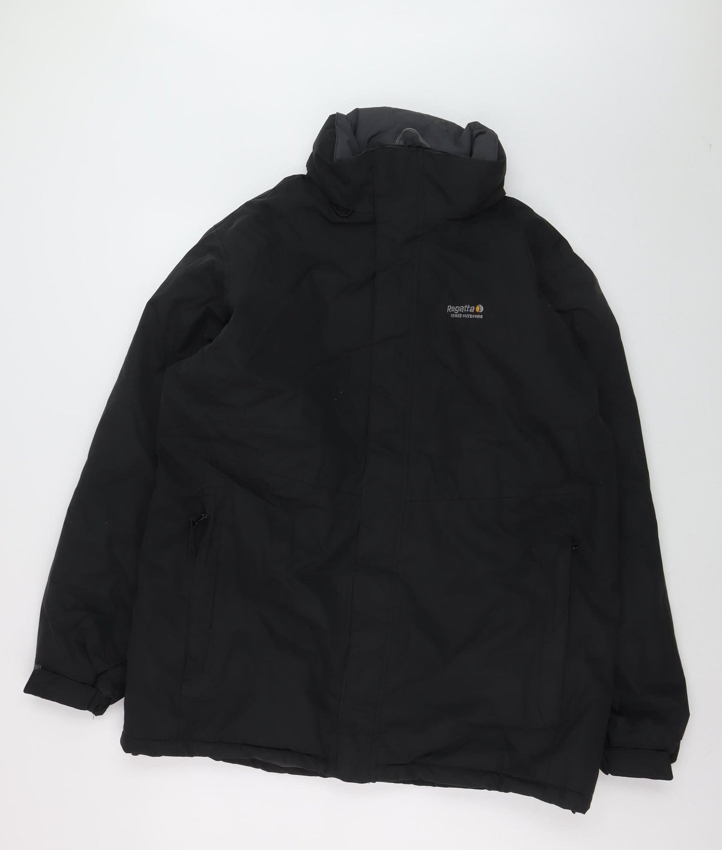 Regatta Mens Black L Waterproof Hydrafort Hooded Parka Jacket