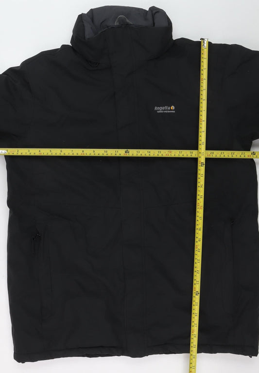 Regatta Mens Black L Waterproof Hydrafort Hooded Parka Jacket