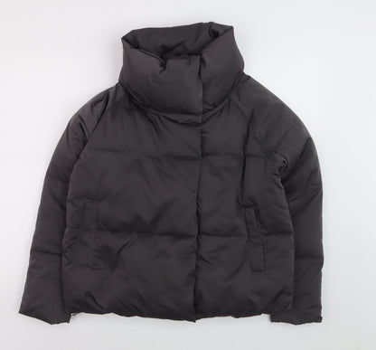 Next Women's Black Size 8 Puffer Jacket with High Collar