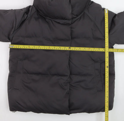 Next Women's Black Size 8 Puffer Jacket with High Collar
