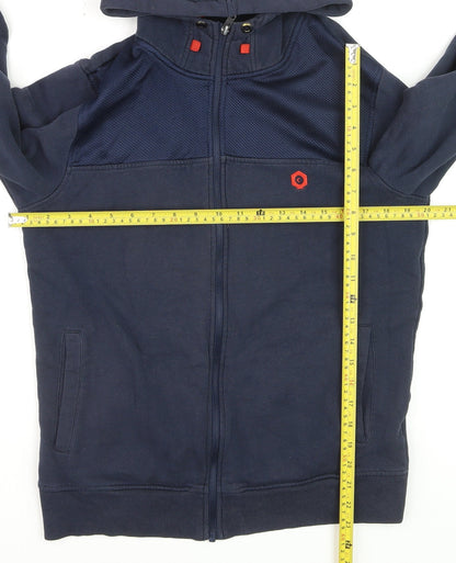Jack & Jones Men’s Blue Full Zip Hoodie Size M Cotton Blend