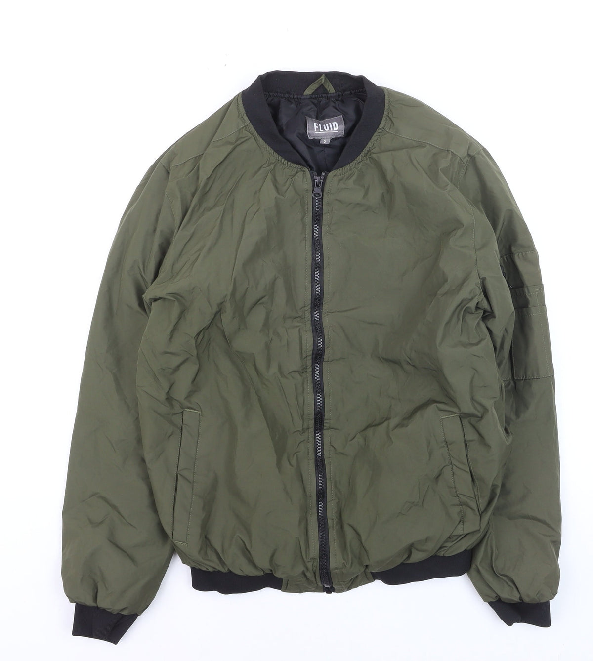 Fluid Men's Green Bomber Jacket Size S Polyester Casual
