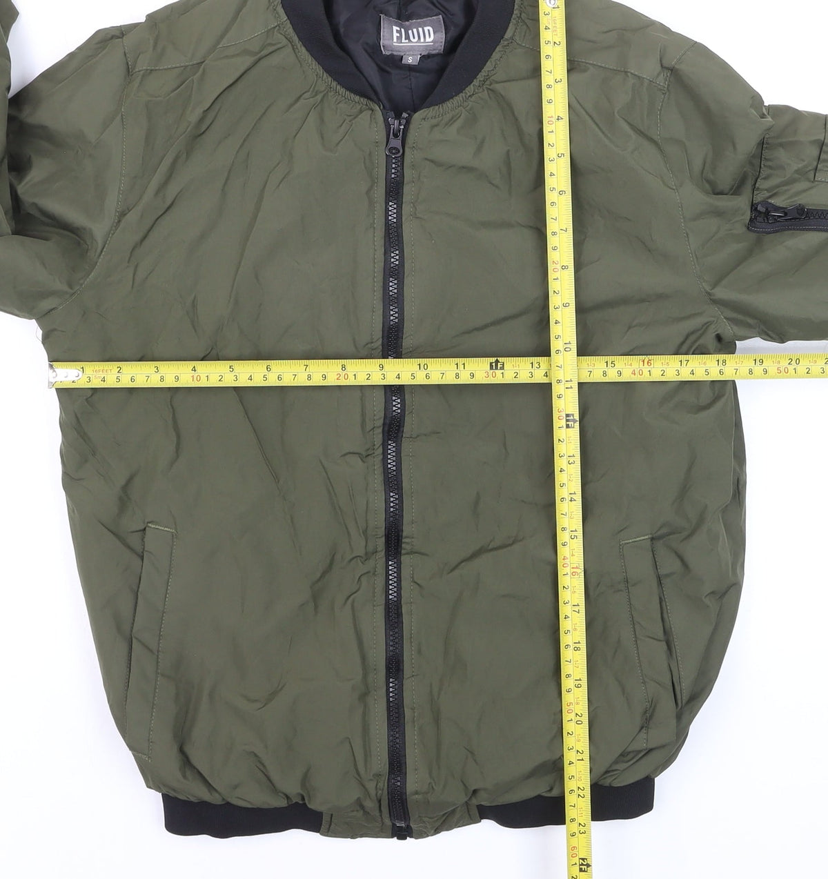 Fluid Men's Green Bomber Jacket Size S Polyester Casual