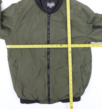 Fluid Men's Green Bomber Jacket Size S Polyester Casual