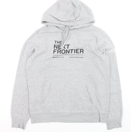 The North Face Men’s Grey Pullover Hoodie M Fleece Cotton Blend